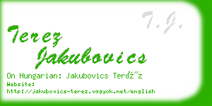 terez jakubovics business card